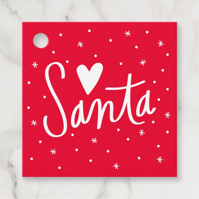Étiquettes Cadeau J'aime le Père Noël  (Devant)