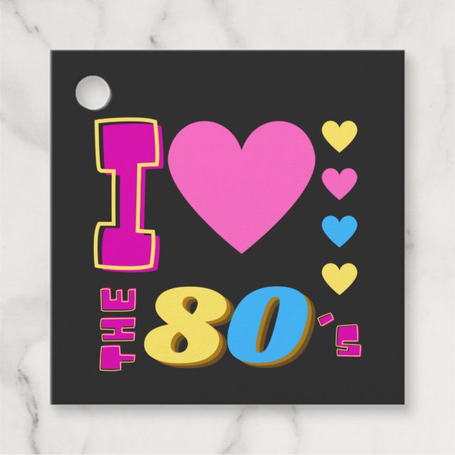 Étiquettes Cadeau J'Aime Les Années 80 (Devant)