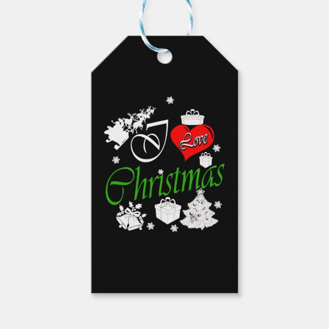 Étiquettes-cadeau J'aime Noël (Devant)