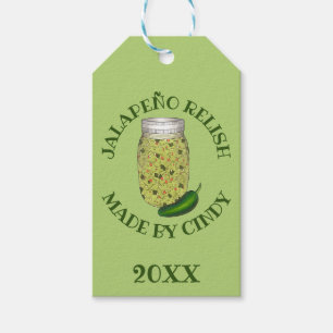 Étiquettes-cadeau Jalapeno Jalapeño Poivre Chaud Relish Fabriqué Par