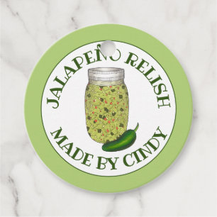 Étiquettes Cadeau Jalapeno Jalapeño Poivre Chaud Relish Fabriqué Par