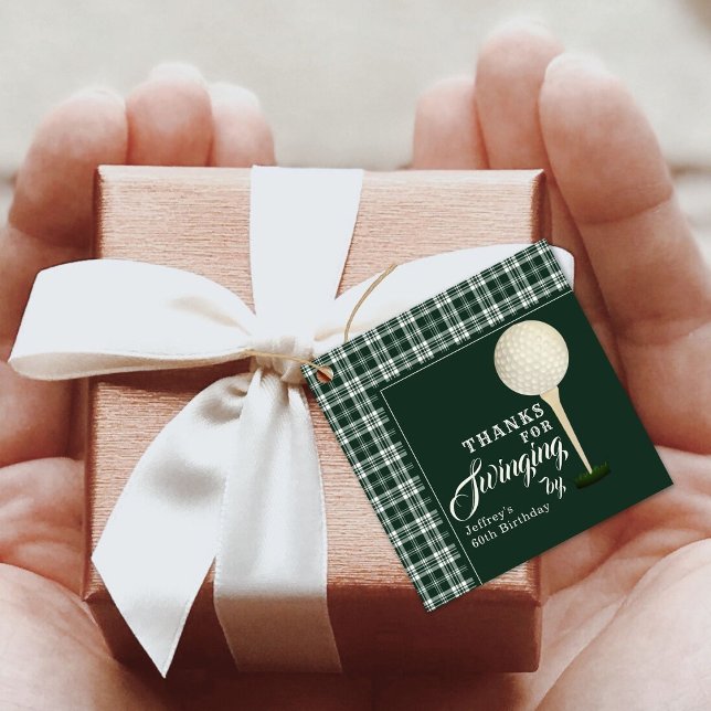 Étiquettes Cadeau Jalon de golf masculin Anniversaire Merci de fête (Créateur téléchargé)