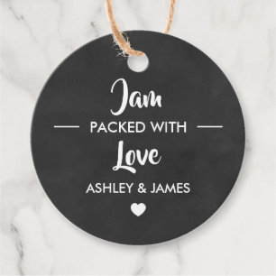 Étiquettes Cadeau Jam Packed With Love Tags Cadeaux, Mariage Chalkbo