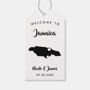 Étiquettes-cadeau Jamaïque Mariage Welcome Bag Tags, Island Map