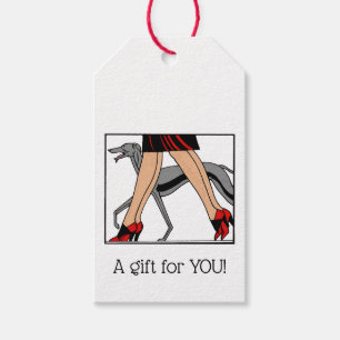 Étiquettes-cadeau Jambes Art déco femmes Greyhound Whippet Chien R
