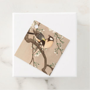 Étiquettes Cadeau Japonais Asiatique Koson Bird Chickadee Songbird
