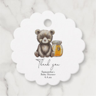 Étiquettes Cadeau Jar de miel et peluche Ours merci baby shower