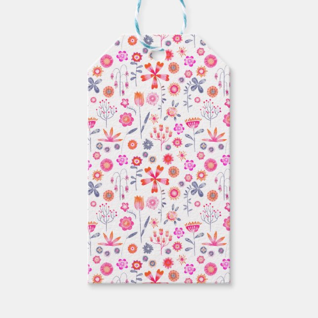 Étiquettes-cadeau Jardin aux fleurs moderne (Devant)