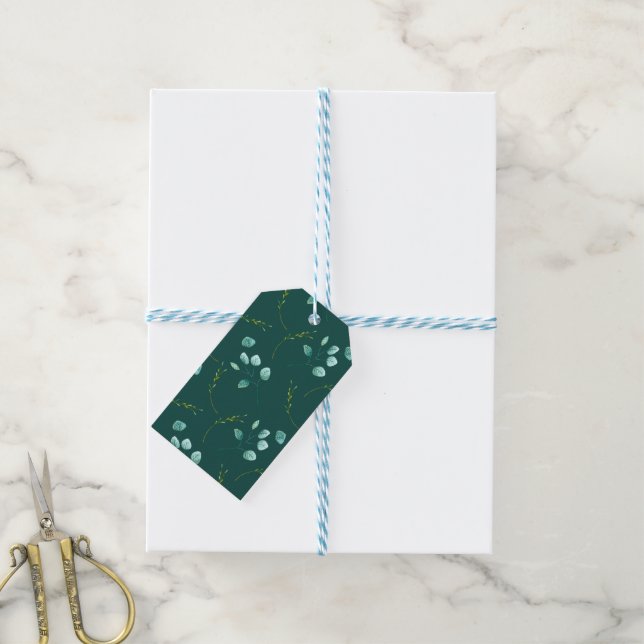 Étiquettes-cadeau Jardin Bleu Aquarelle pierres Faveur mariage (Avec de laficelle)