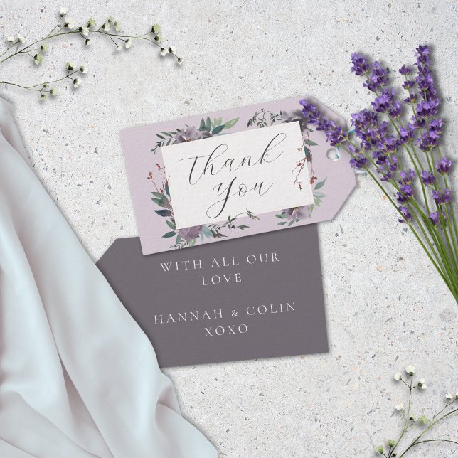 Étiquettes-cadeau Jardin botanique violet élégant en Lavande (Créateur téléchargé)