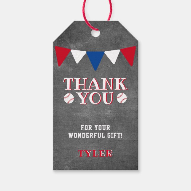 Étiquettes-cadeau Jardin de baseball moderne enfants Merci Favoriser (Devant)