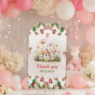 Étiquettes-cadeau Jardin de fée enchanté à la fraise anniversaire 