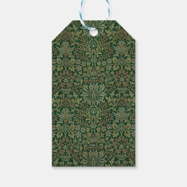 Étiquettes-cadeau Jardin de fleurs de William Morris - Verts (Devant)