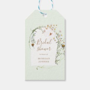 Étiquettes-cadeau jardin de fleurs sauvages pour la fête de mariage