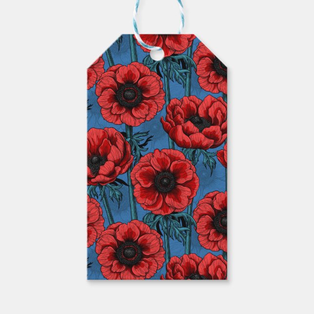 Étiquettes-cadeau Jardin de l'anémone rouge (Devant)