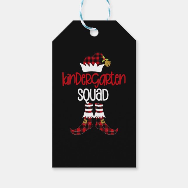 Étiquettes-cadeau Jardin de Noël Squad Elf Enseignant B (Devant)