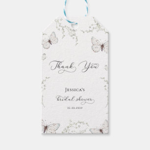Étiquettes-cadeau Jardin de papillons blancs Remerciements pour la f