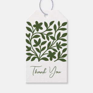 Étiquettes-cadeau Jardin de vrilles feuilles florales de vigne verte