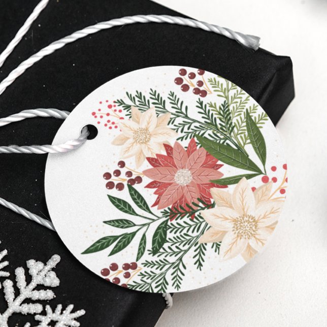 Étiquettes Cadeau jardin d'hiver festif classique cadeau de noël (Créateur téléchargé)