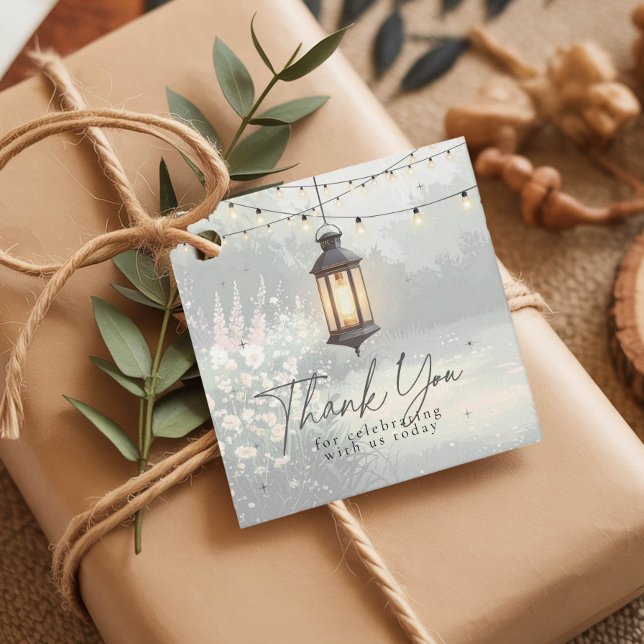 Étiquettes Cadeau Jardin enchanté Merci rose ID1163 (Créateur téléchargé)