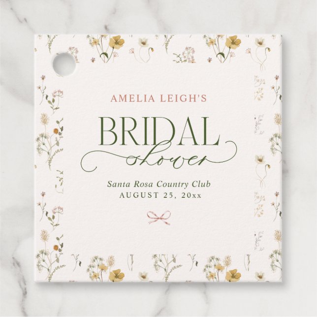 Étiquettes Cadeau Jardin Féerique Fantaisiste et Nœuds Papillon pour (Devant)