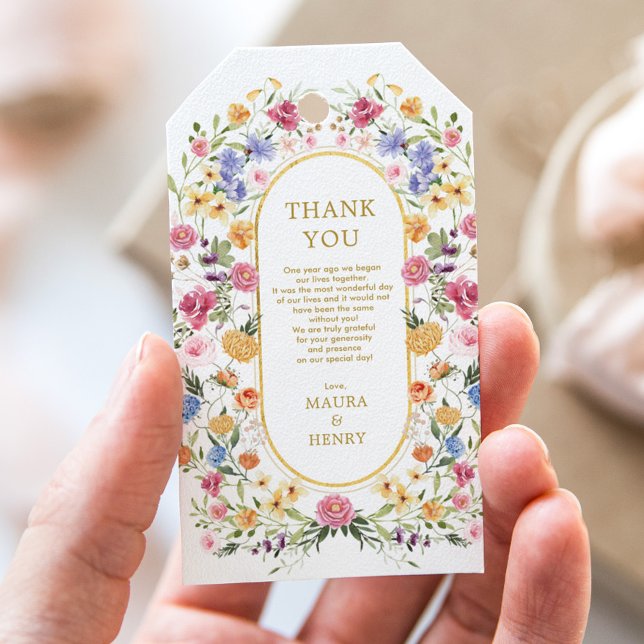 Étiquettes-cadeau Jardin Fleur sauvage coloré Fête de mariage Faveur (Créateur téléchargé)