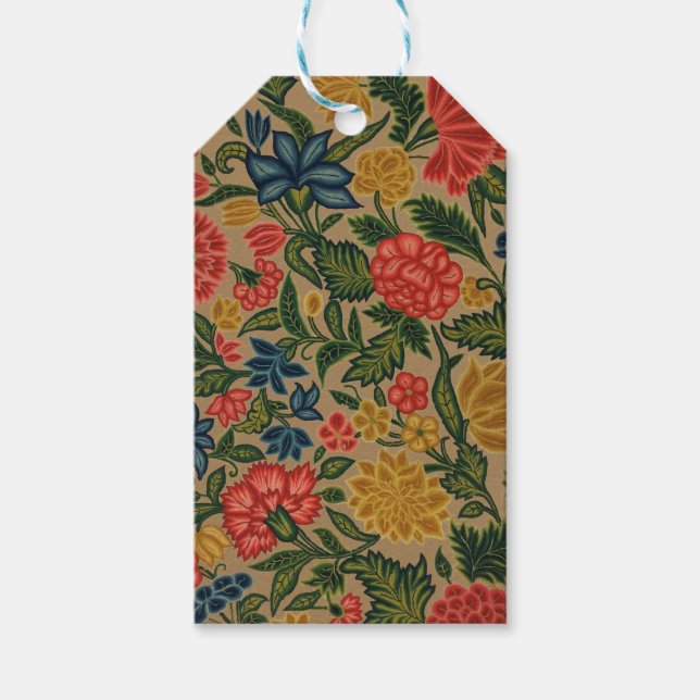 Étiquettes-cadeau Jardin Floral Designer vintage (Devant)