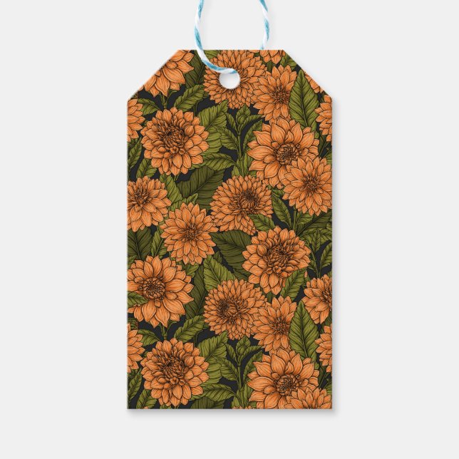 Étiquettes-cadeau Jardin Orange Dahlia (Devant)