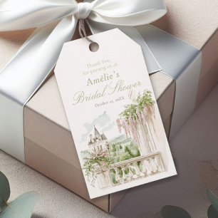 Étiquettes-cadeau Jardin romantique français Château Enterrement de