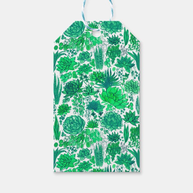 Étiquettes-cadeau Jardin succulent (Devant)