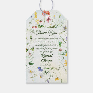 Étiquettes-cadeau Jardin Whimsical Rustic Fleur sauvage Mariage d'ét