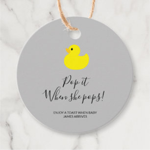 Étiquettes Cadeau Jaune Canard Pop it Quand elle pop