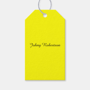 Étiquettes-cadeau Jaune Clair Élégant Professionnel Moderne
