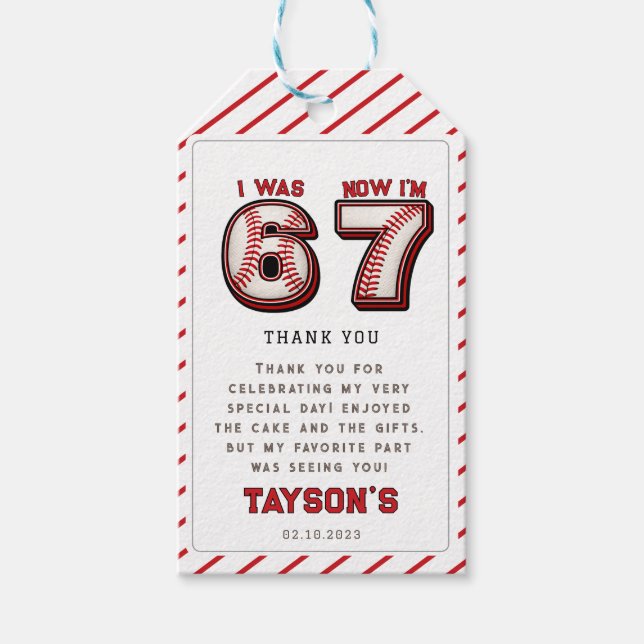 Étiquettes-cadeau J'avais 6 ans, maintenant j'ai 7 ans – 7e annivers (Devant)