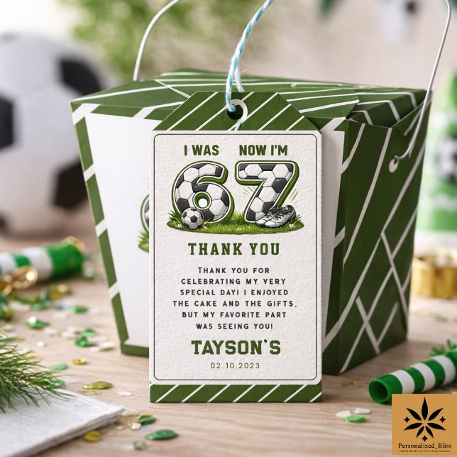 Étiquettes-cadeau J'avais 6 ans, maintenant j'ai 7 ans Football Anni (I Was 6, Now I’m 7 Soccer Birthday – All-Star Part Gift Tags
)