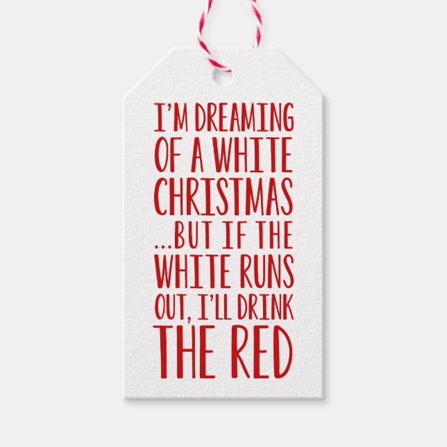 Étiquettes-cadeau Je rêve d'un Noël blanc (Devant)