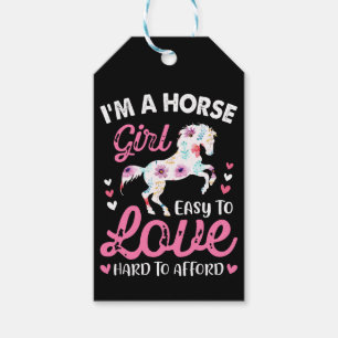 Étiquettes-cadeau Je suis une fille de cheval facile à aimer diffici