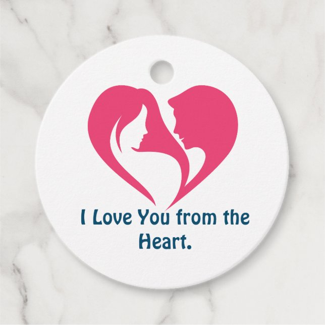 Étiquettes Cadeau Je t'aime du coeur. (Devant)