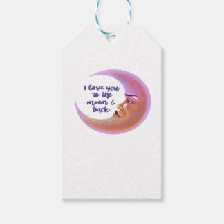 Étiquettes-cadeau Je t'aime jusqu'à la lune et retour Amour intempor