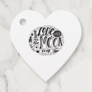 Étiquettes Cadeau Je t'aime jusqu'à la lune et retour Classique Mini