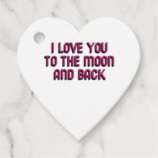 Étiquettes Cadeau Je t'aime jusqu'à la lune et retour Cœur Moderne S