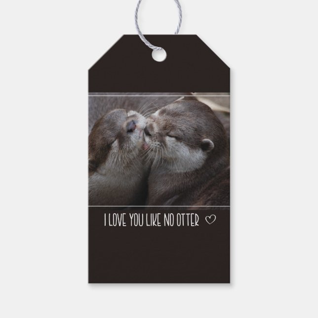 Étiquettes-cadeau Je T'Aime Pas D'Otter Mignonne Photo (Devant)