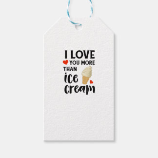 Étiquettes-cadeau Je t'aime plus que la glace sucrée Citation d'amou