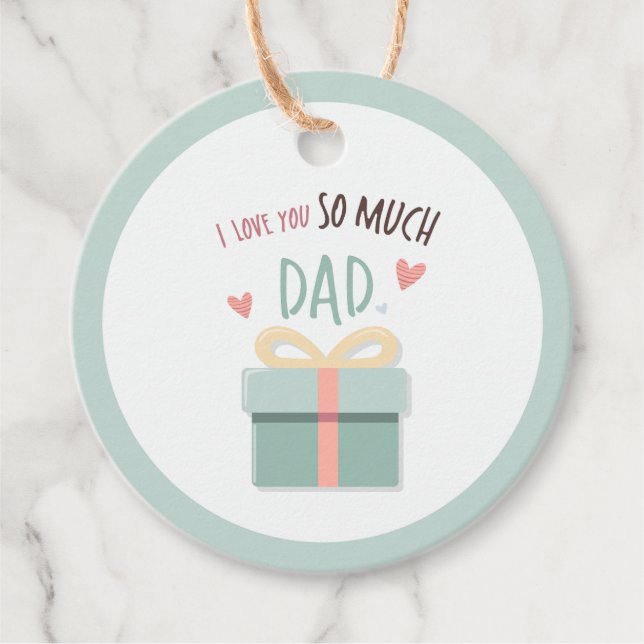 Étiquettes Cadeau Je t'aime tellement papa - fête des pères - boîte  (Devant)