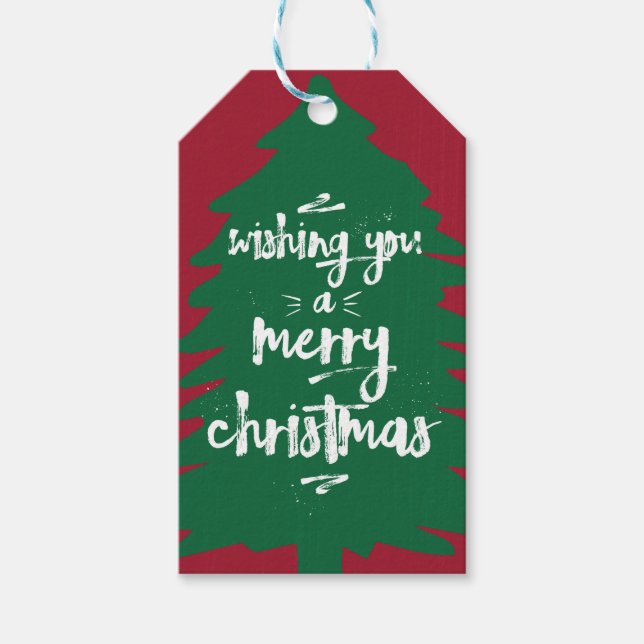 Étiquettes-cadeau Je vous souhaite un joyeux Noël | Arborescence | B (Devant)