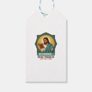 Étiquettes-cadeau Jésus Code QR flou ne scannera pas Menu Humour Tec