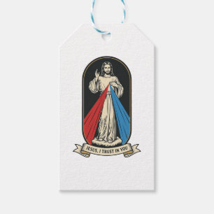 Étiquettes-cadeau Jésus de la Miséricorde Divine Vintage