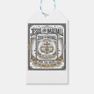Étiquettes-cadeau Jésus et baseball Christianisme vintage