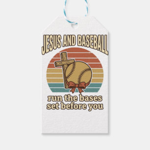 Étiquettes-cadeau Jésus et Baseball Vintage Chemise Chrétienne