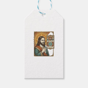 Étiquettes-cadeau Jésus Faux Vérifié Coche Arnaque Troll Social Hu
